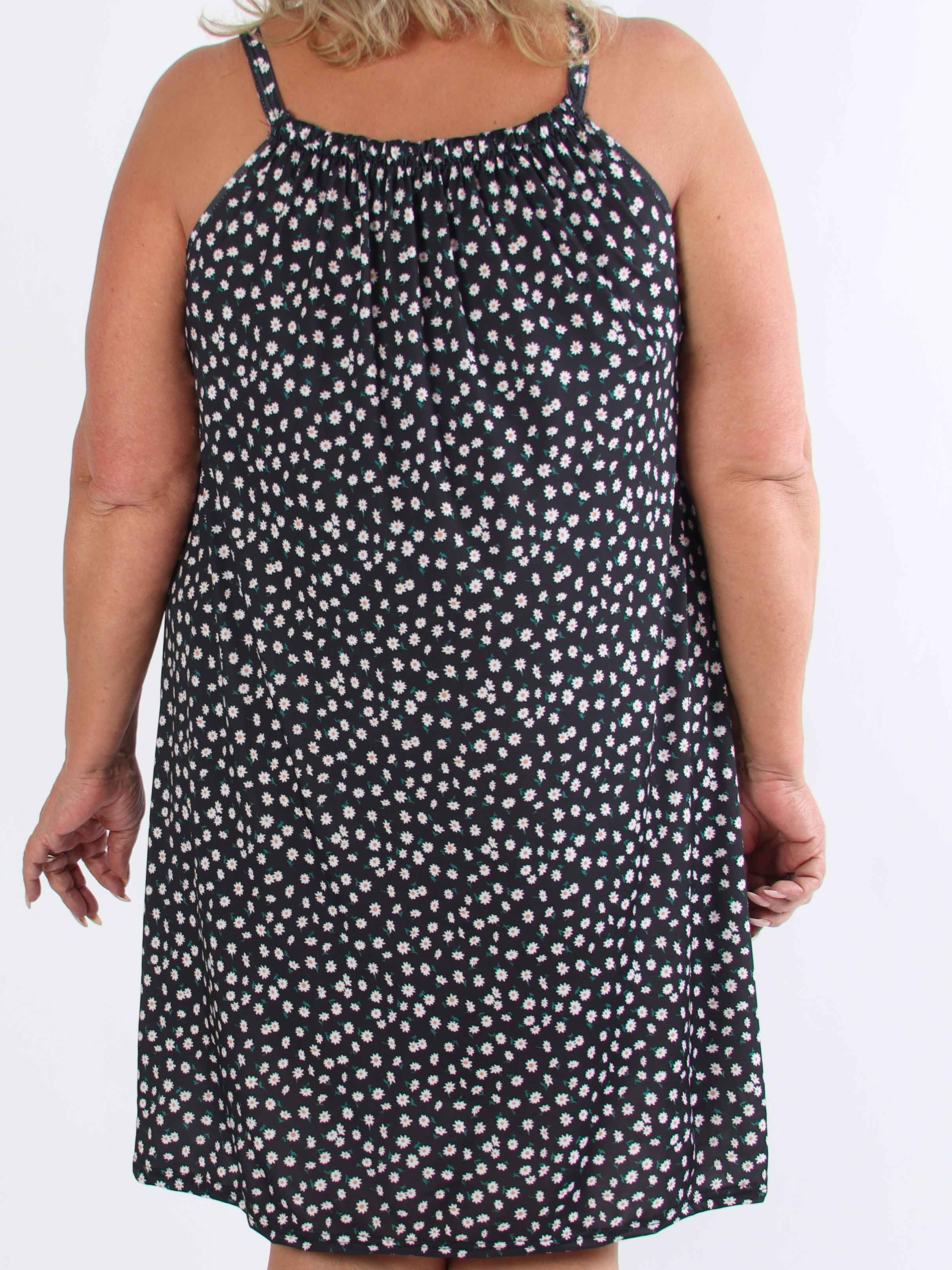 SunLove Small Flower - Elastisk plus size kjole med blomsterprint